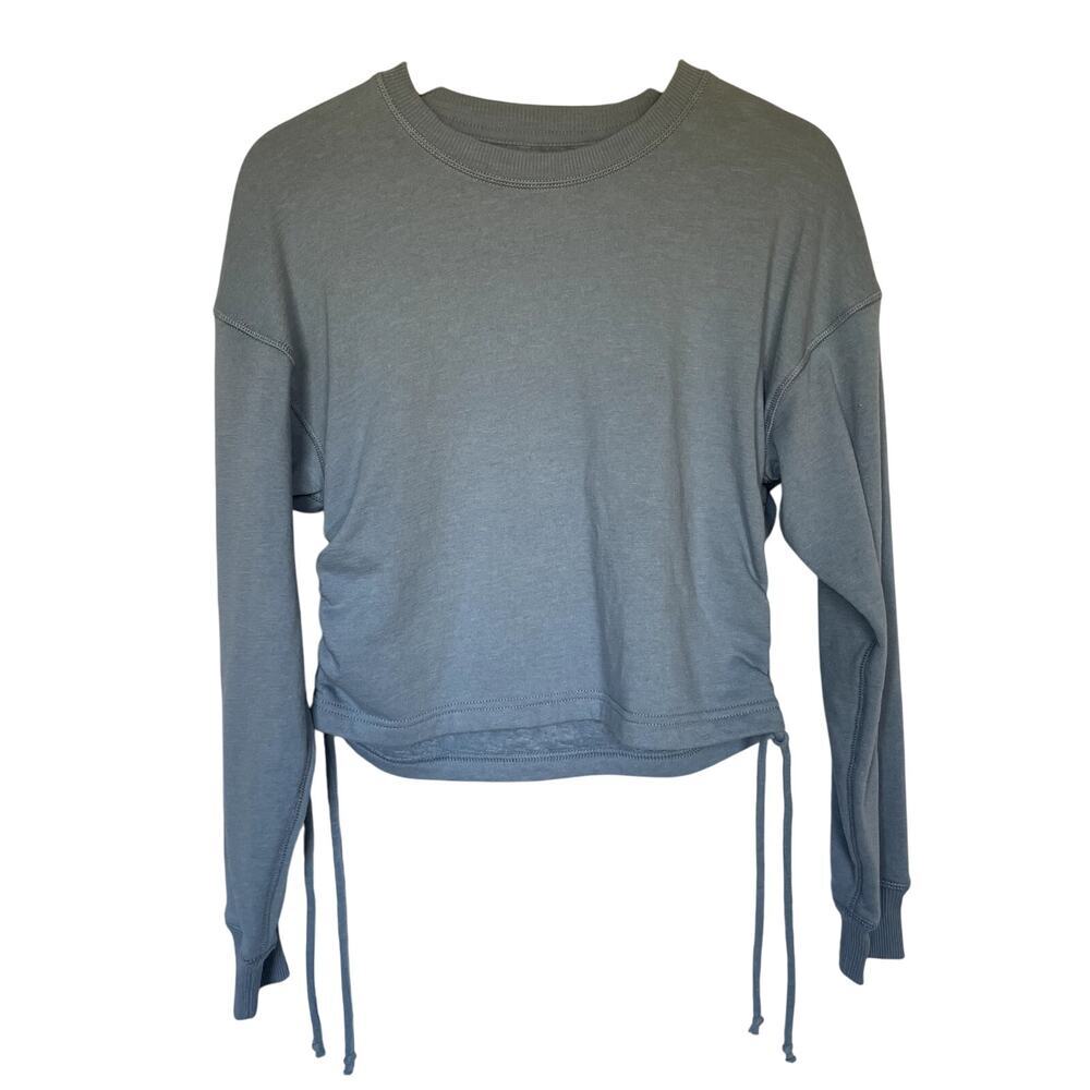 American Eagle soft baby blue cropped sweater lace up sides women's size XS